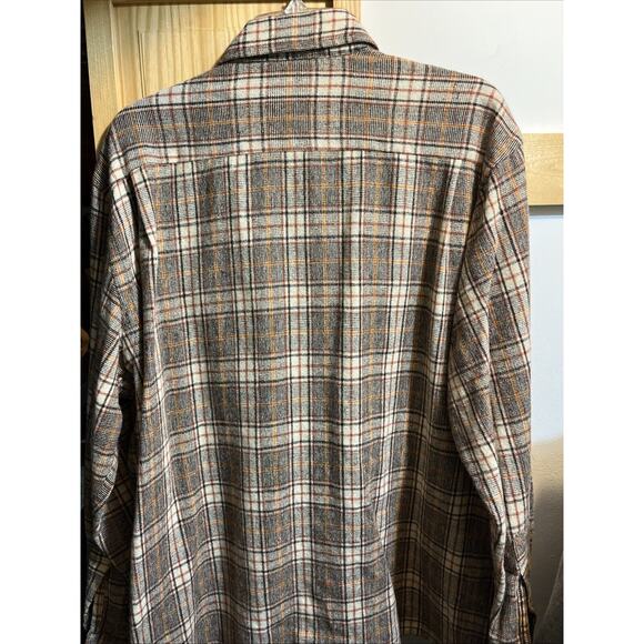 Vintage Mervyn’s Collection Men’s XL Brown Plaid Wool Blend Flannel LS Outdoor - Picture 9 of 14